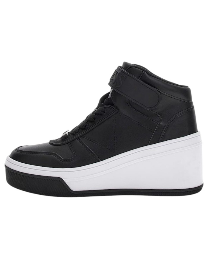 Sneakers Guess Donna Rubeka Con Zeppa 7,5 Cm Leather Black