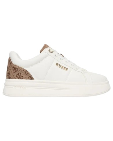 Sneakers Guess Donna Welli 4G Logo Leather White Beige Brown