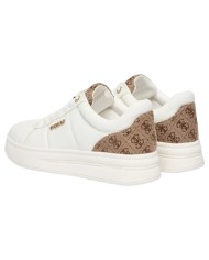 Sneakers Guess Donna Welli 4G Logo Leather White Beige Brown