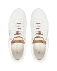 Sneakers Guess Donna Welli 4G Logo Leather White Beige Brown