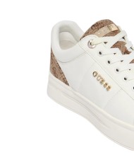 Sneakers Guess Donna Welli 4G Logo Leather White Beige Brown