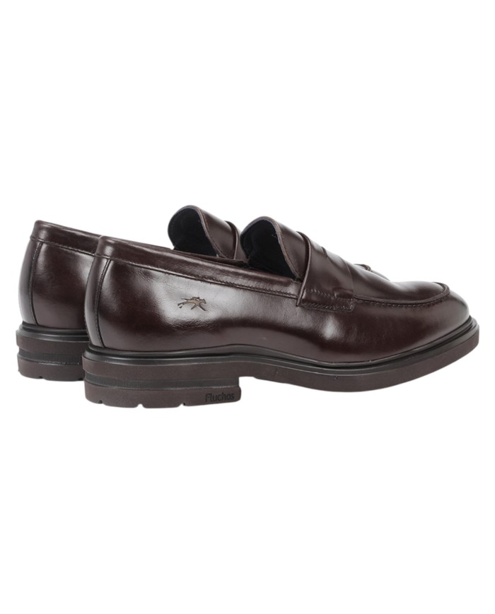 Mocassino Uomo Fluchos Belgas F0633 Leather Sierra Cafe Marrone