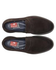 Mocassino Uomo Fluchos Belgas F0633 Leather Camoscio Belgas Afelpado Cafe Marrone