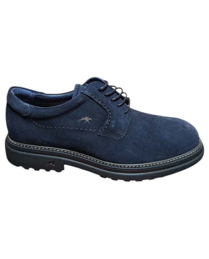 Stringata Uomo Fluchos LINCON F2054 Leather Camoscio Afelpado Marino Com 3 Blu