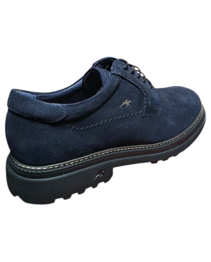 Stringata Uomo Fluchos LINCON F2054 Leather Camoscio Afelpado Marino Com 3 Blu