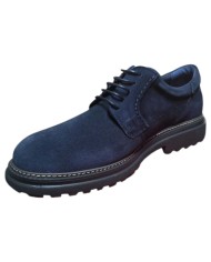 Stringata Uomo Fluchos LINCON F2054 Leather Camoscio Afelpado Marino Com 3 Blu