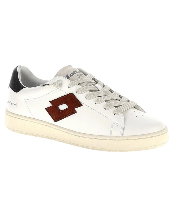 Sneaker Uomo Lotto Leggenda Autograph Waxed White / Red  Chocolate / Rainy Day