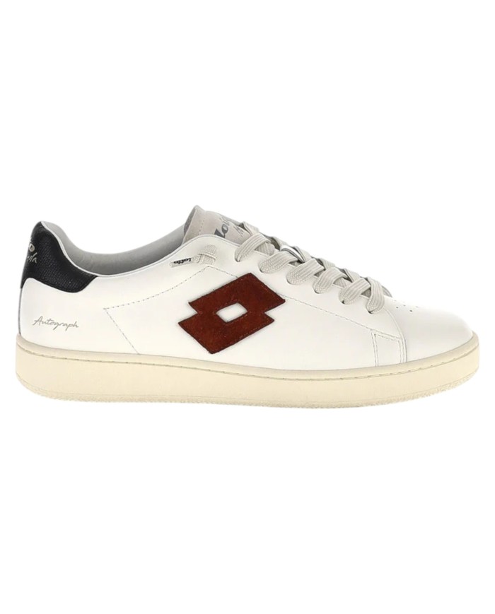 Sneaker Uomo Lotto Leggenda Autograph Waxed White / Red  Chocolate / Rainy Day