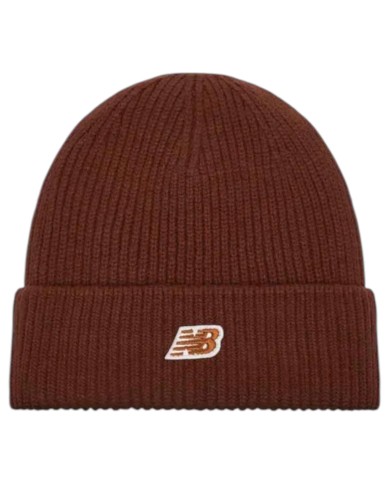 Cappello Uomo New Balance Winter Watchman Beanie NB Patch Maglia Ivory Brown