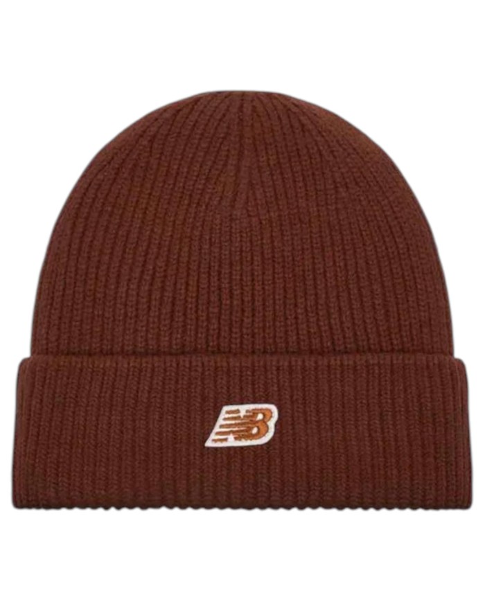 Cappello Uomo New Balance Winter Watchman Beanie NB Patch Maglia Ivory Brown