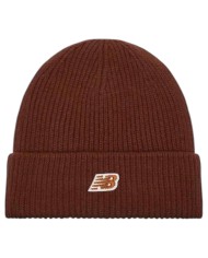 Cappello Uomo New Balance Winter Watchman Beanie NB Patch Maglia Ivory Brown