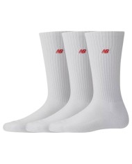 Calzini New Balance Uomo Unisex Donna Crew 3 Pack Knitted Logo White