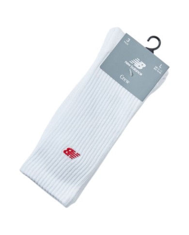 Calzini New Balance Uomo Unisex Donna Crew 3 Pack Knitted Logo White