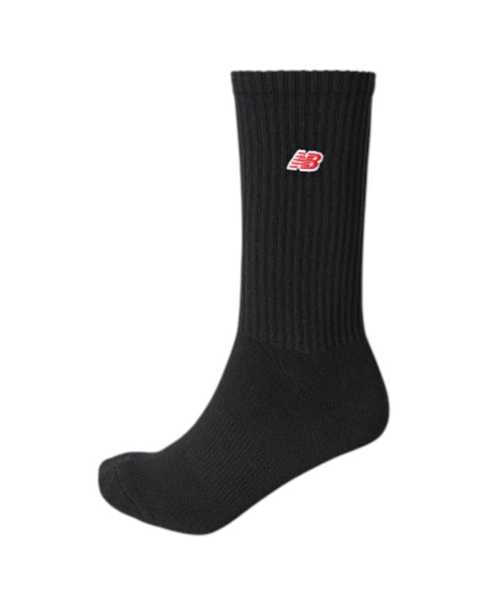 Calzini New Balance Uomo Unisex Donna Crew 3 Pack Knitted Logo Black