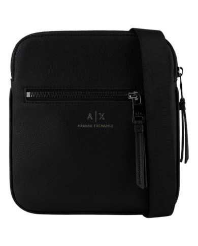 Borsello Uomo Armani Exchange Sottile Line Logo Leather Black