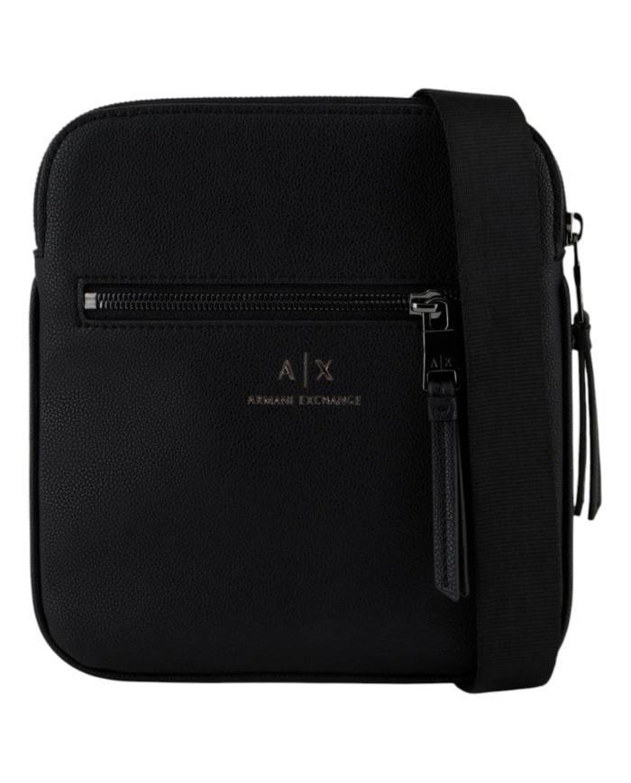 Borsello Uomo Armani Exchange Sottile Line Logo Leather Black