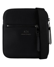 Borsello Uomo Armani Exchange Sottile Line Logo Leather Black