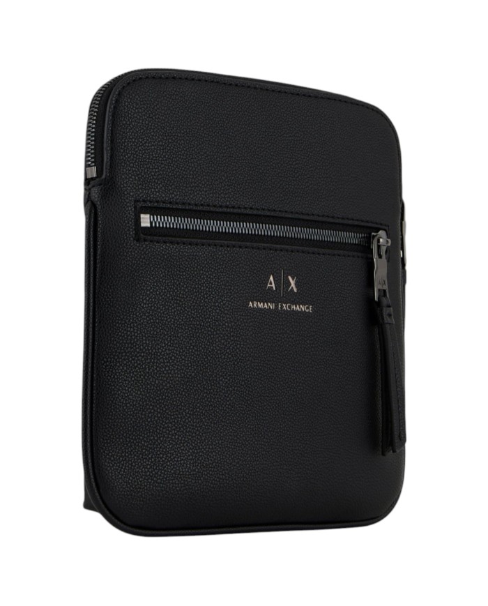 Borsello Uomo Armani Exchange Sottile Line Logo Leather Black