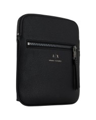 Borsello Uomo Armani Exchange Sottile Line Logo Leather Black