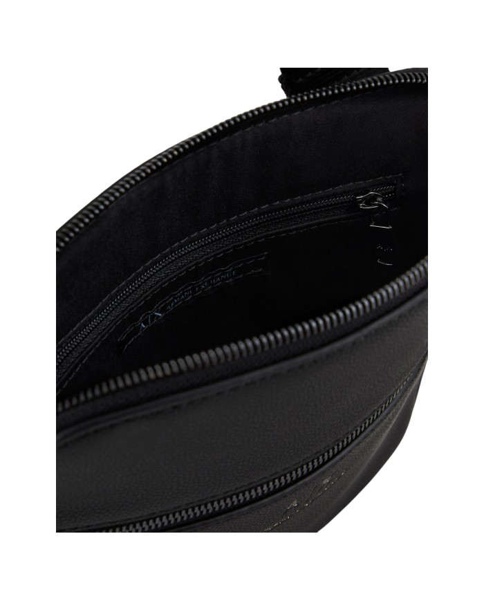 Borsello Uomo Armani Exchange Sottile Line Logo Leather Black