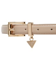 Cintura Guess Donna Queensland Sottile Charm Logo Leather Taupe