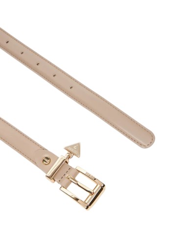 Cintura Guess Donna Queensland Sottile Charm Logo Leather Taupe