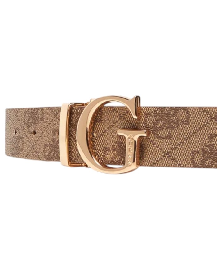 Cintura Guess Donna Calista 4G Logo Reversibile Leather Latte Cream