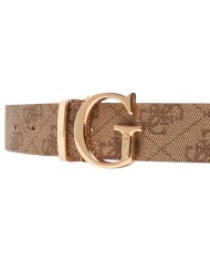 Cintura Guess Donna Calista 4G Logo Reversibile Leather Latte Cream