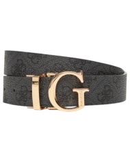Cintura Guess Donna Calista 4G Logo Reversibile Leather Coal Black