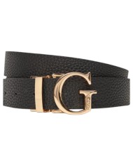 Cintura Guess Donna Calista 4G Logo Reversibile Leather Coal Black