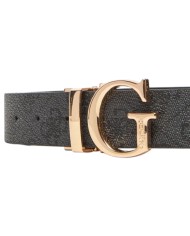 Cintura Guess Donna Calista 4G Logo Reversibile Leather Coal Black