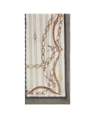 Foulard Guess Donna Chains & Belts 4G Logo Sciarpa Black Multicolor