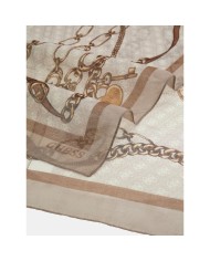 Foulard Guess Donna Chains & Belts 4G Logo Sciarpa Shell Multicolor