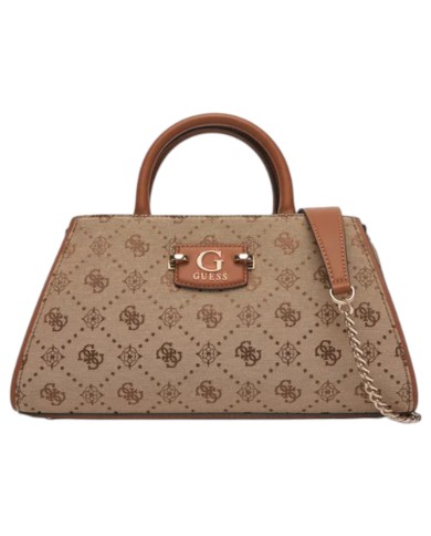 Borsa Guess Donna Neda 4G Logo Peony Con Tracolla Latte