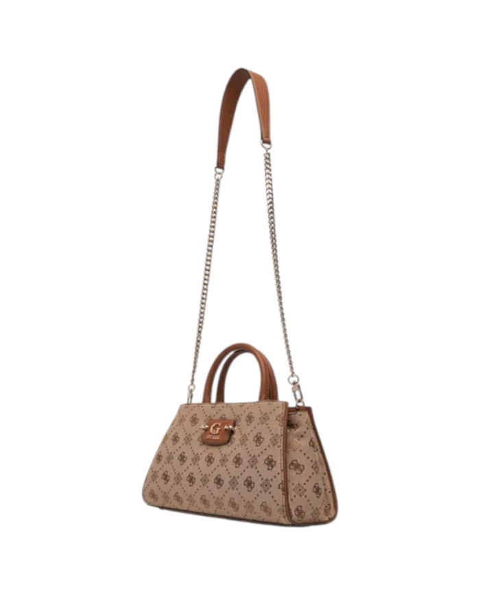 Borsa Guess Donna Neda 4G Logo Peony Con Tracolla Latte