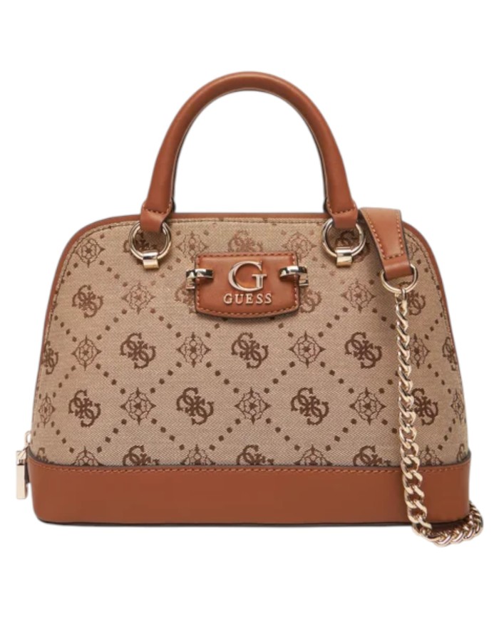 Borsa Guess Donna Neda 4G Logo Peony Con Tracolla Latte