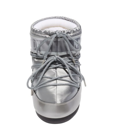 Stivali da Neve Donna Moon Boot Icon Low Glance Argento In Raso