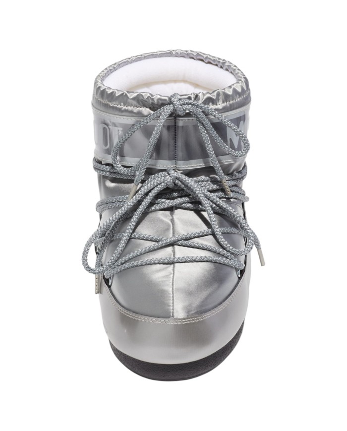 Stivali da Neve Donna Moon Boot Icon Low Glance Argento In Raso