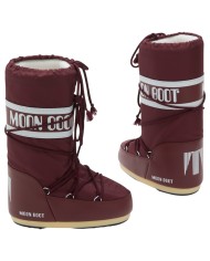 Stivali da Neve Donna Moon Boot Icon In Nylon Bordeaux