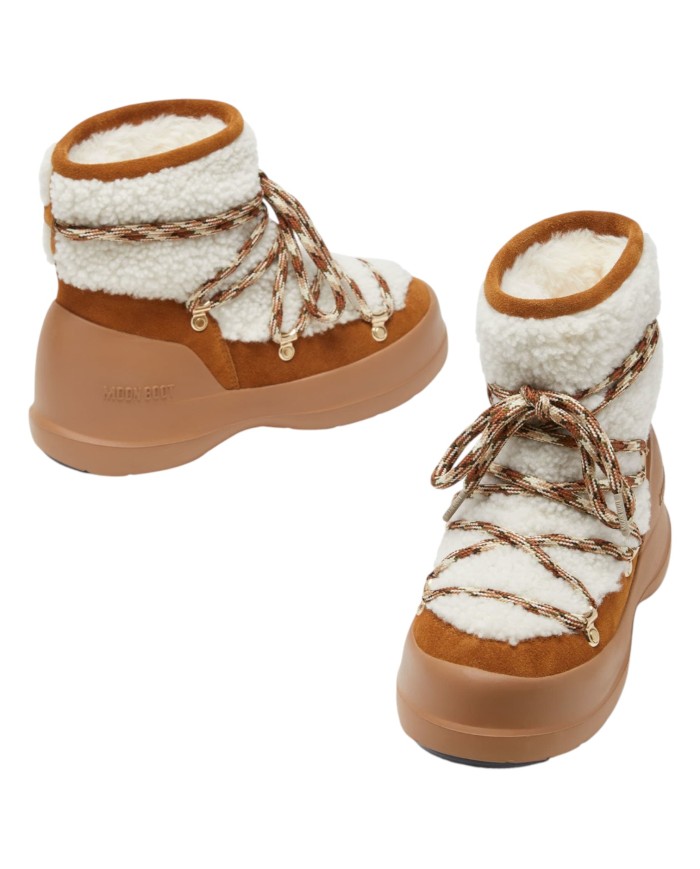Stivali da Neve Donna Moon Boot MB Stivale Luna Boot Shearling Marrone