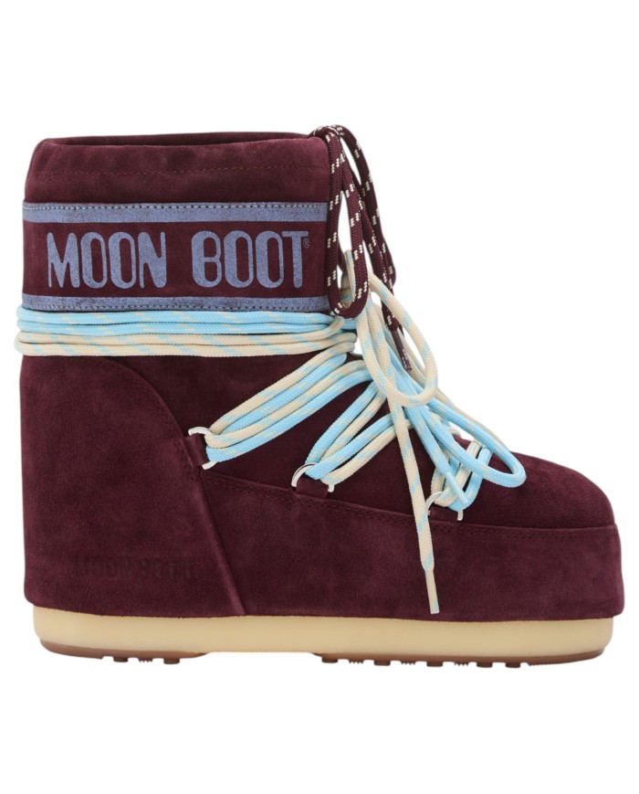Stivali da Neve Donna Moon Boot Stivale MB Icon Low In Pelle Scamosciata Bordeaux