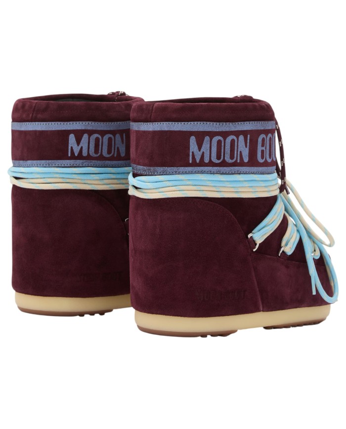 Stivali da Neve Donna Moon Boot Stivale MB Icon Low In Pelle Scamosciata Bordeaux