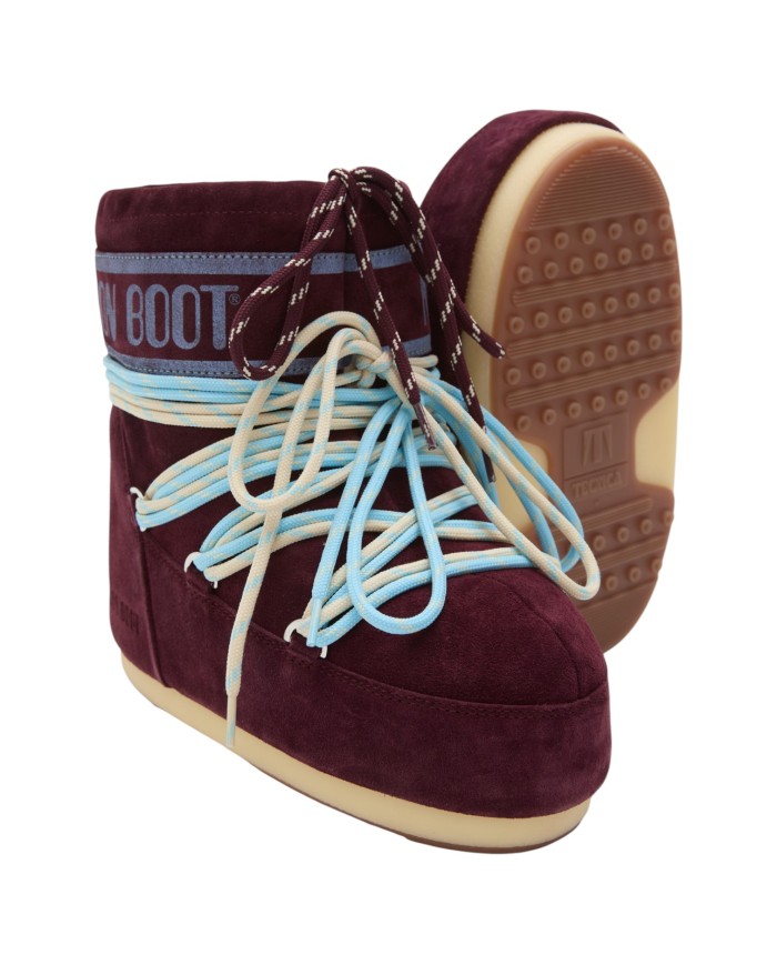 Stivali da Neve Donna Moon Boot Stivale MB Icon Low In Pelle Scamosciata Bordeaux