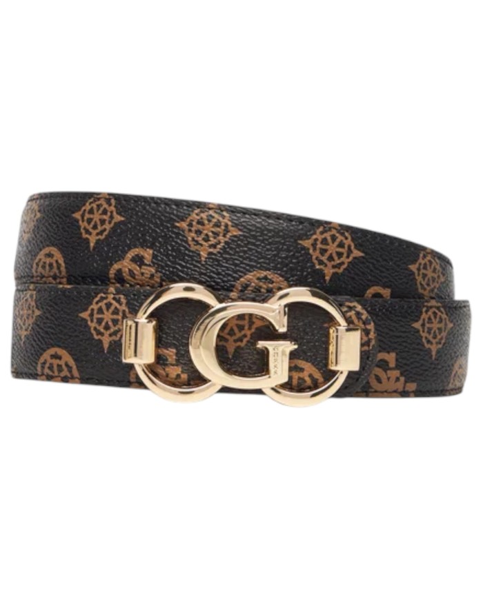 Cintura Guess Donna 4G Logo Peony Reversibile Leather Mocha