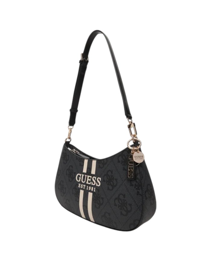 Borsa Guess Donna Noelle II 4G Logo Doppia Fascia Con Tracolla Coal
