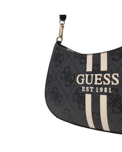 Borsa Guess Donna Noelle II 4G Logo Doppia Fascia Con Tracolla Coal