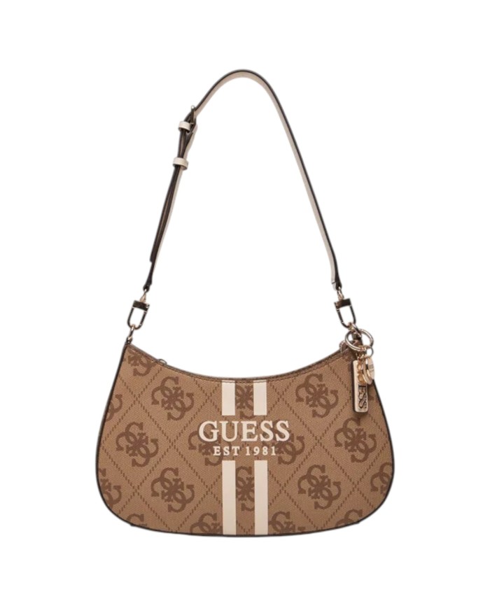 Borsa Guess Donna Noelle II 4G Logo Doppia Fascia Con Tracolla Latte