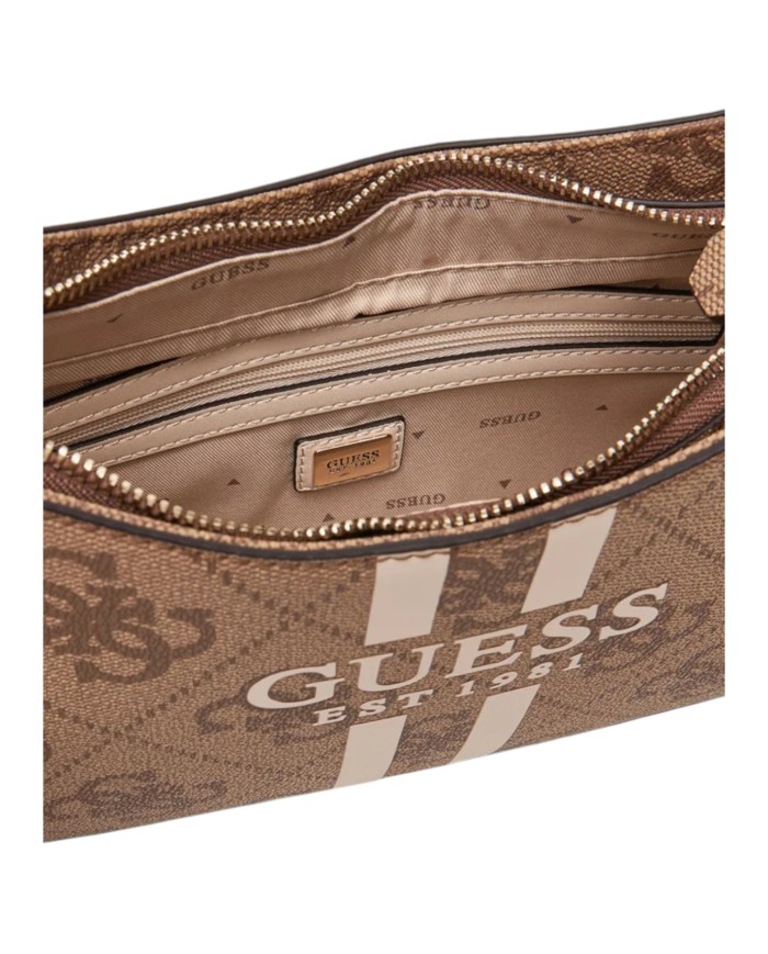 Borsa Guess Donna Noelle II 4G Logo Doppia Fascia Con Tracolla Latte