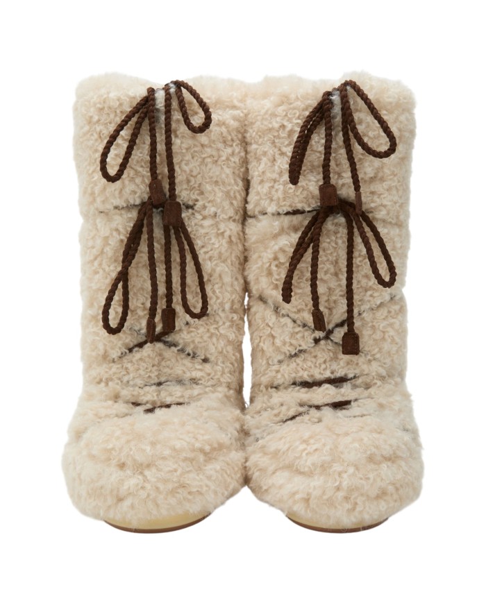 Stivali da Neve Donna Moon Boot MB Stivale Icon Curley Extra Ecru'