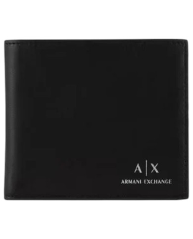 Portafoglio Uomo Armani Exchange Portacarte AX Logo Leather Black
